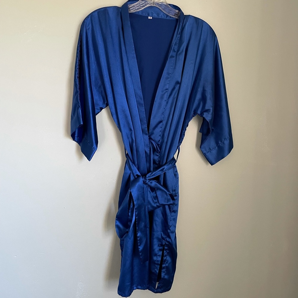 BLUE SILK ROBE